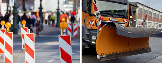 Baustelle und ein Räumfahrzeug
