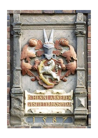 Das Wappen befindet sich am Haus in der Arnekenstraße. © Stadt Hildesheim