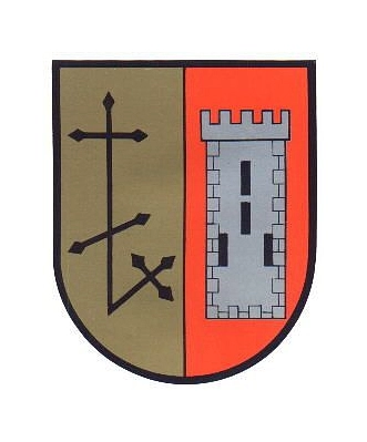 Das Wappen zeigt nebeneinander ein Kreuz auf goldenem Grund und einen Turm auf rotem Grund&nbsp;&copy;&nbsp;Stadt Hildesheim